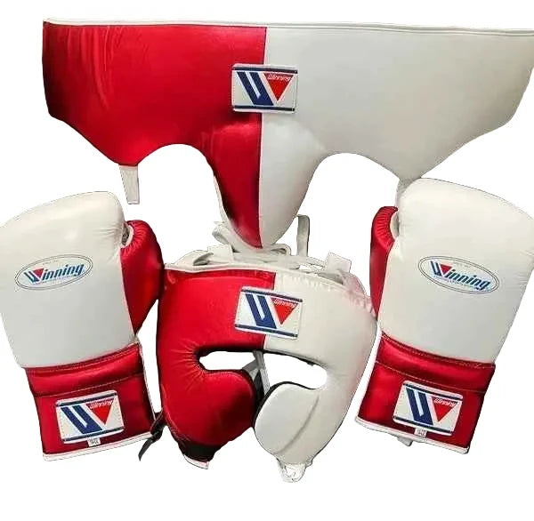 Winning Boxing Set Red/White Leather
