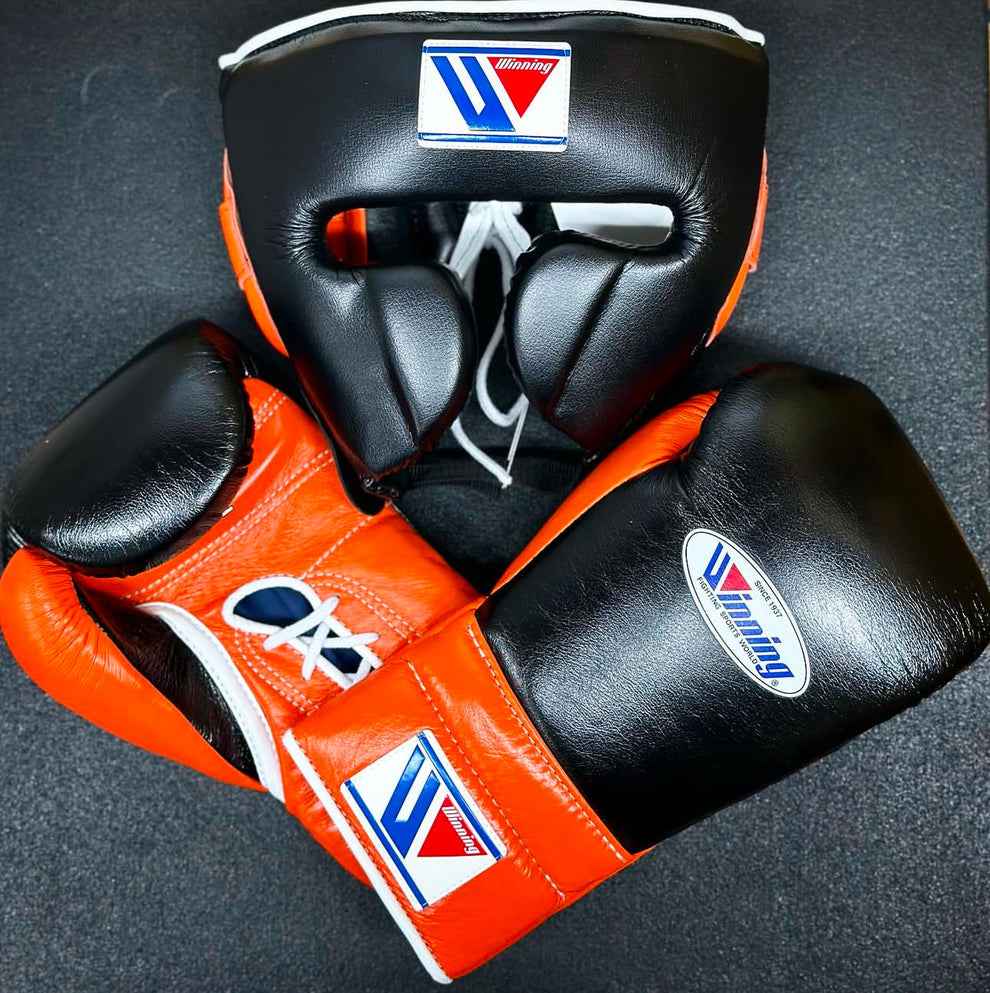 Winning Boxing Gloves Black/Orange Custom