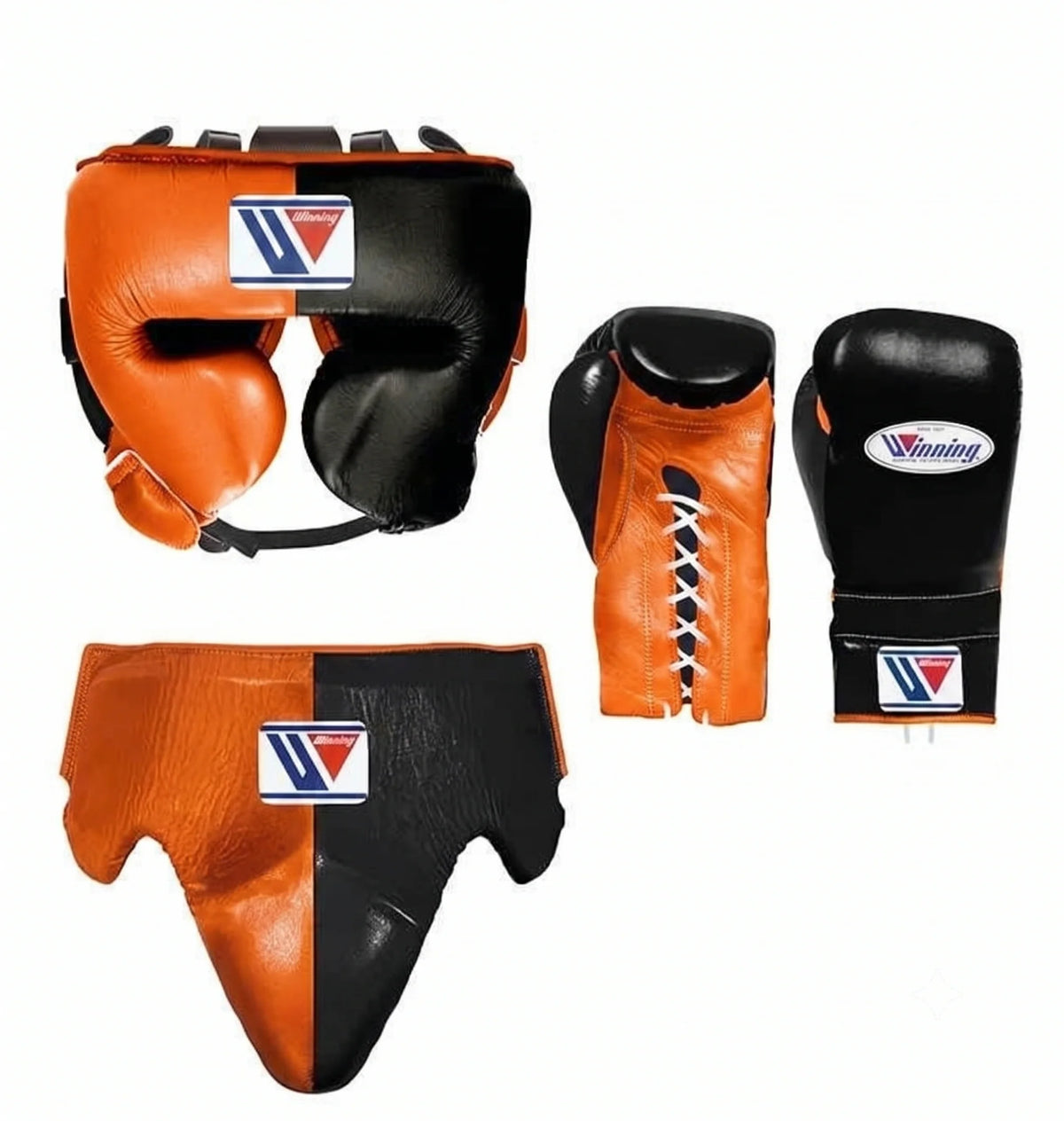 Winning Boxing Set Orange/Black Leather