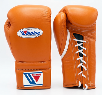 Winning Boxing Gloves Orange/white  Lace up