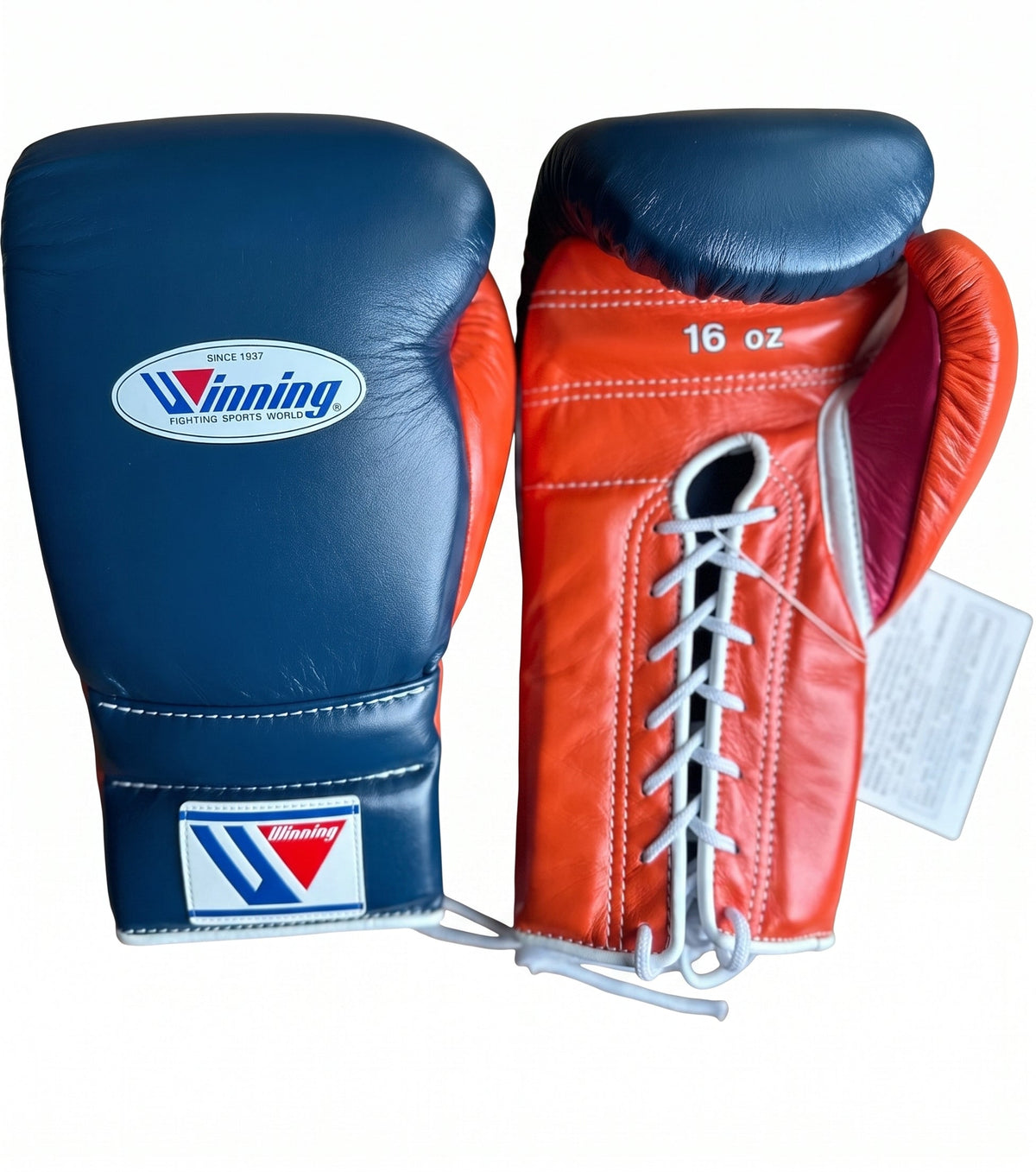 Winning Boxing Gloves Blue/Orange/White Lace up