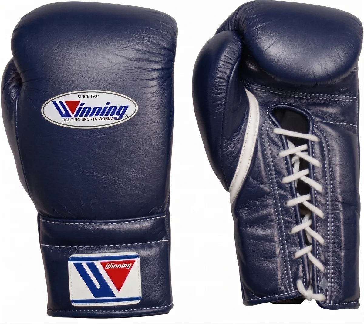 Winning Boxing Gloves Dark Blue Lace-Up