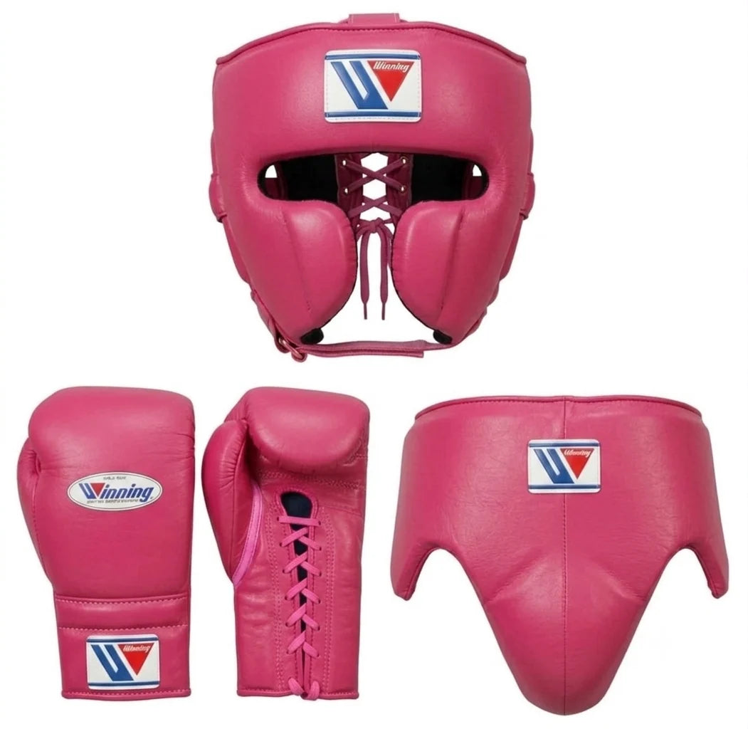 Winning Boxing Set Pink  Leather