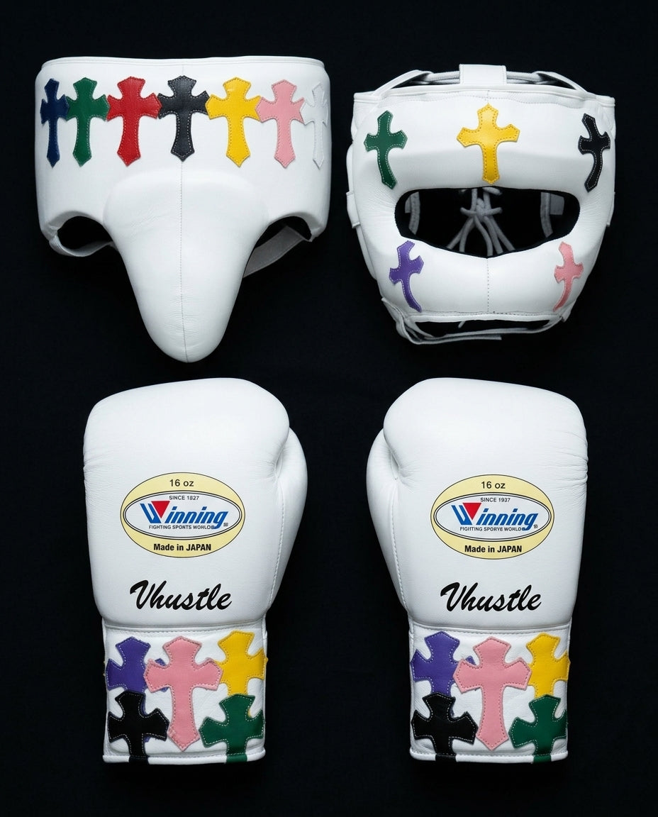 Winning Boxing Set White Leather