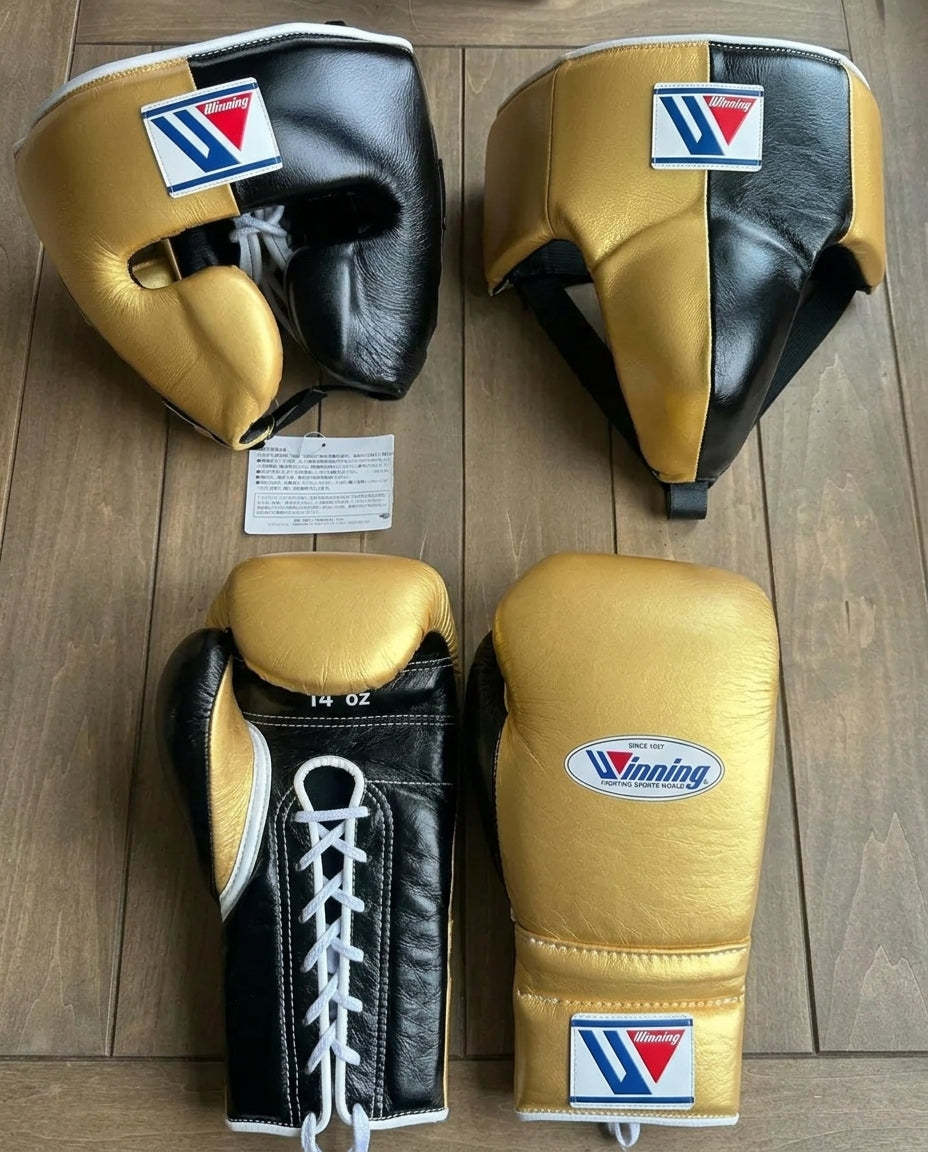 Winning Boxing Set Gold/Black Leather