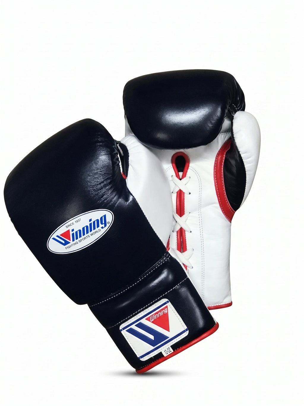 Winning Boxing Gloves Black/White/Orange Lace up