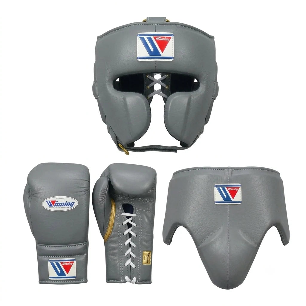 Winning Boxing Set Grey Leather