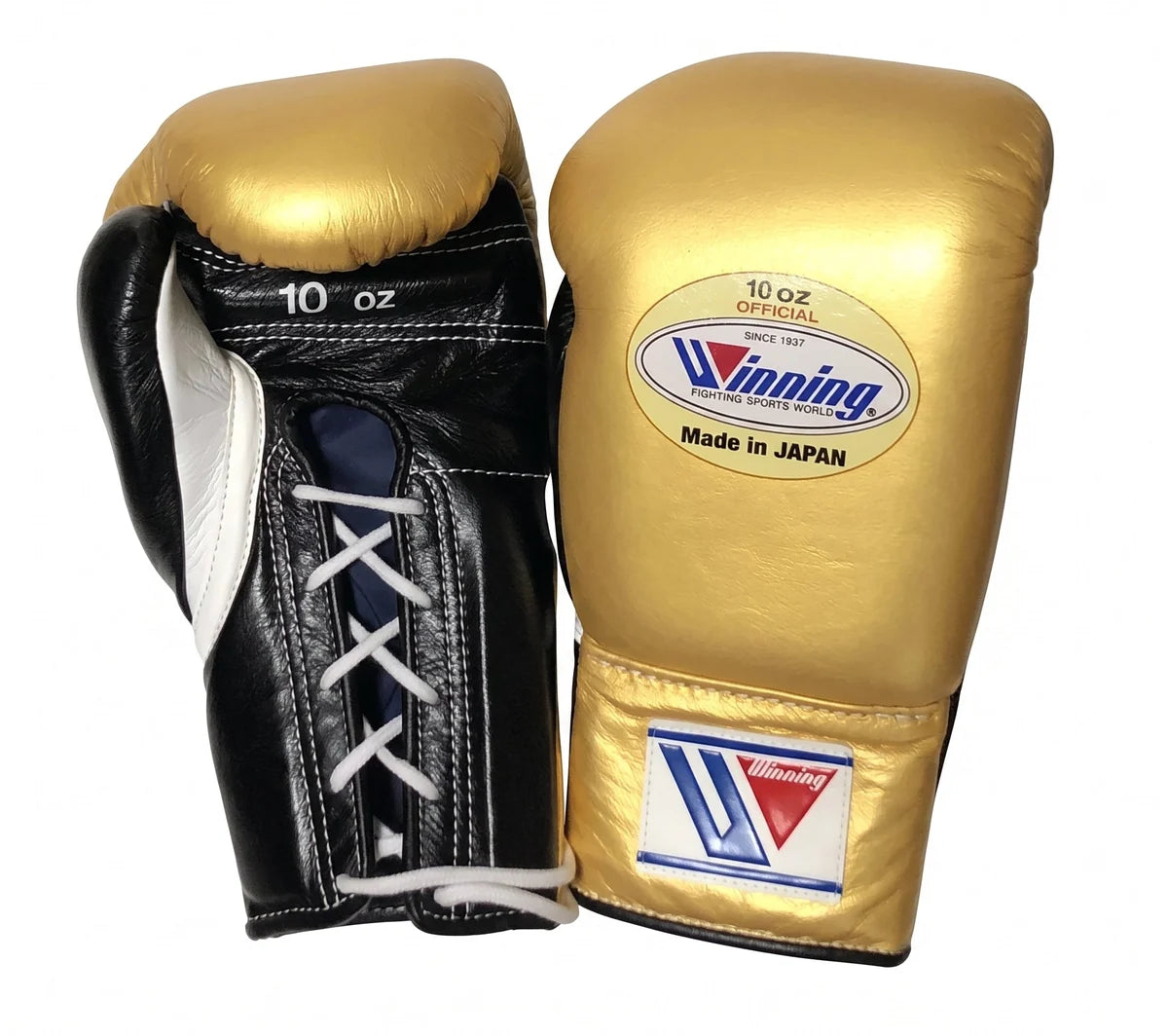 Winning Boxing Gloves Golden/Black/White Lace up