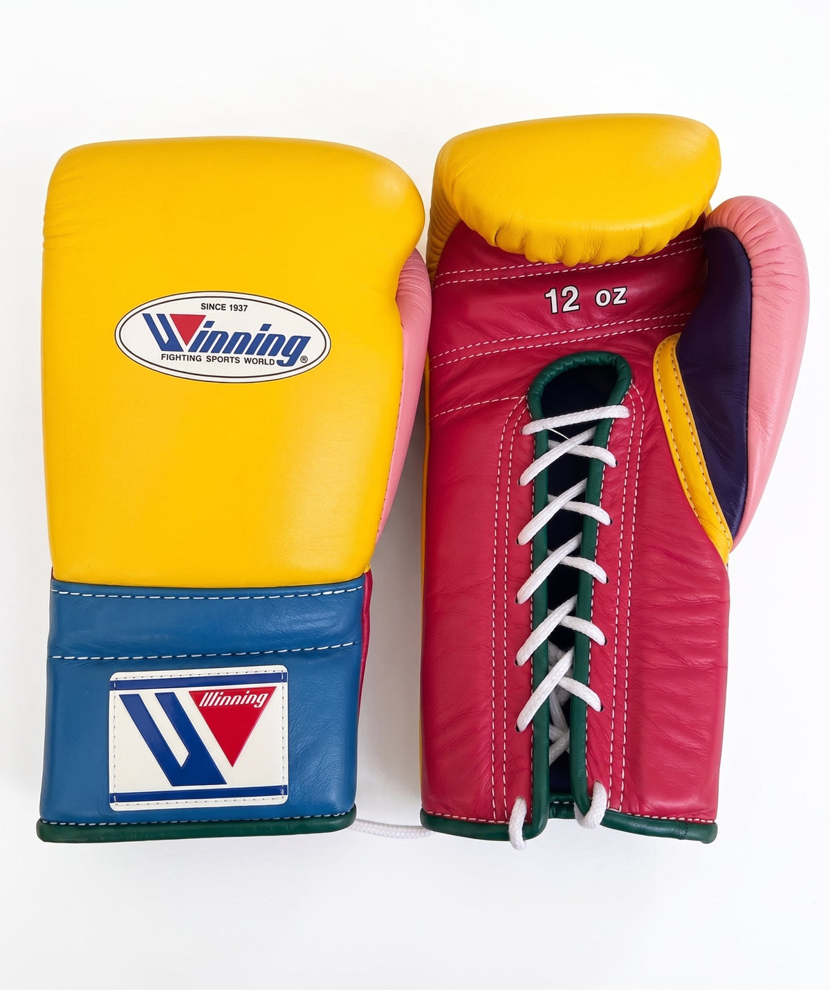 Winning Boxing Gloves Yellow/Maroon/Pink/Blue Lace up