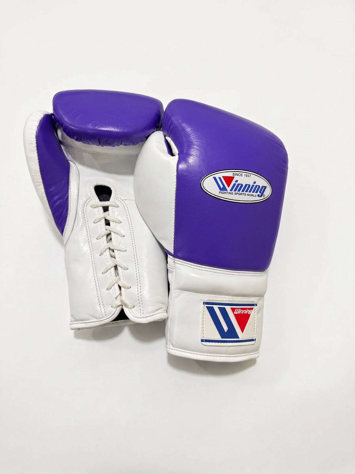 Winning Boxing Gloves Purple/White Lace up