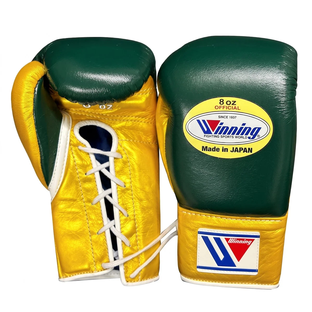 Winning Boxing Gloves Green/Golden Lace up