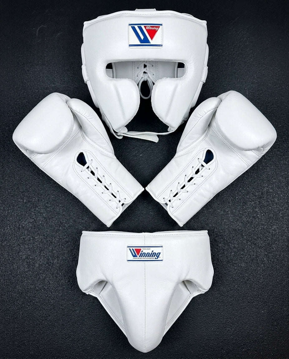 Winning Boxing Set White Leather