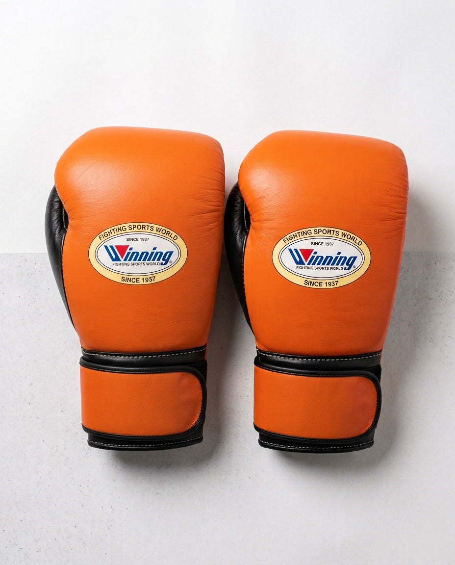 Winning Boxing Set Orange/Black Leather