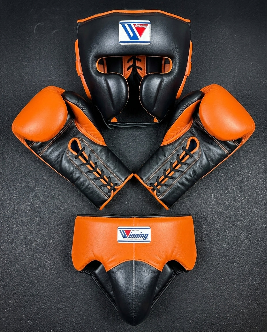 Winning Boxing Set Orange/Black Leather