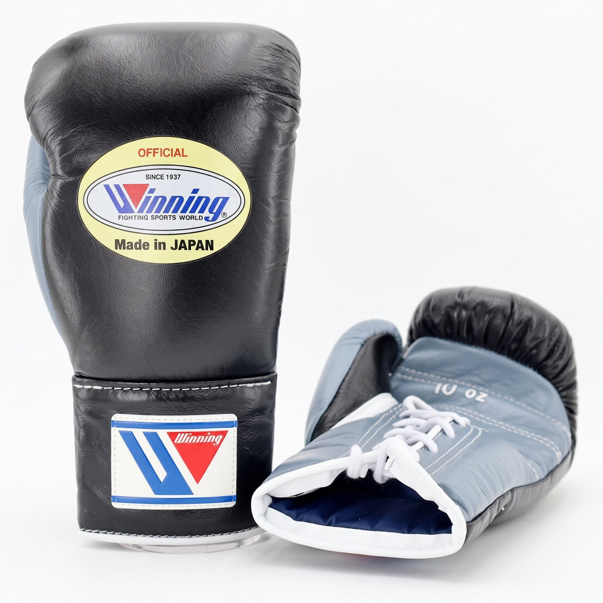Winning Boxing Gloves Black/Grey Lace up