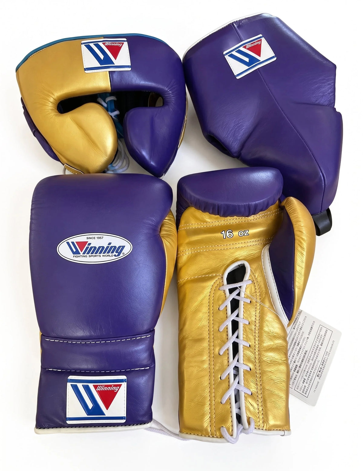 Winning Boxing Set Gold/Purple Leather