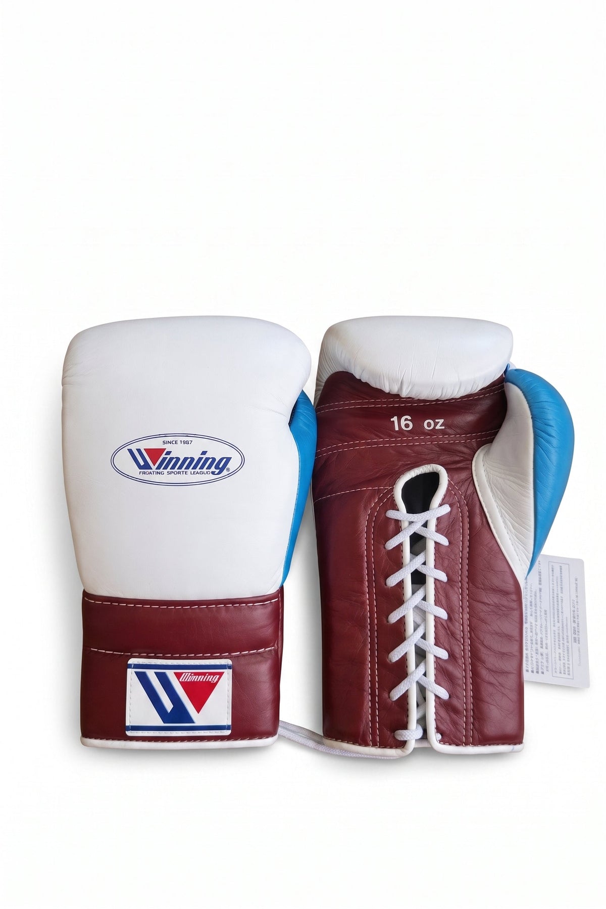 Winning Boxing Gloves Maroon/Blue/White Lace up