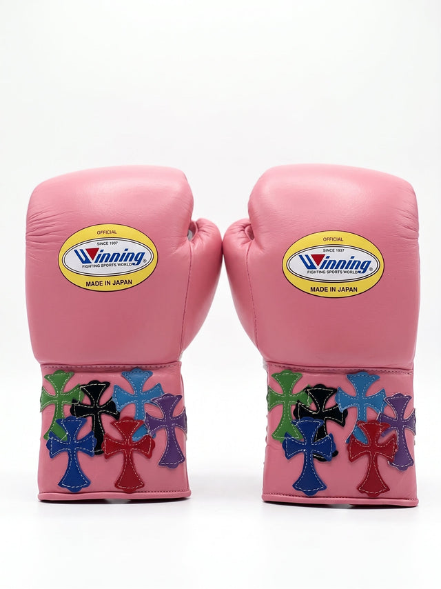 Winning Boxing Gloves Pink/white  Lace up