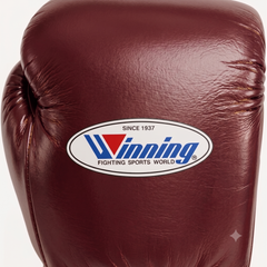 Winning Boxing Gloves Maroon/White Lace up