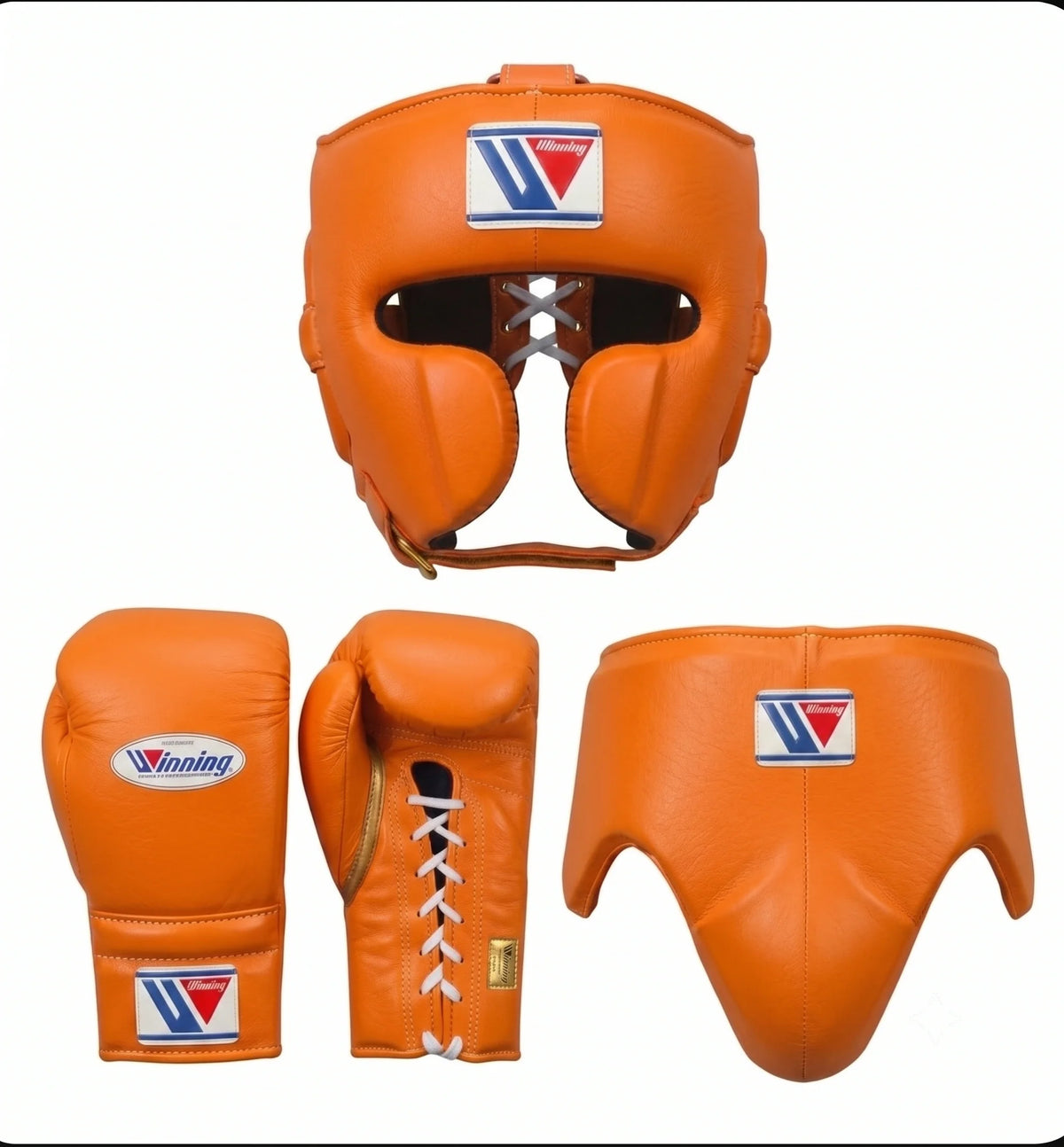 Winning Boxing Set Orange  Leather