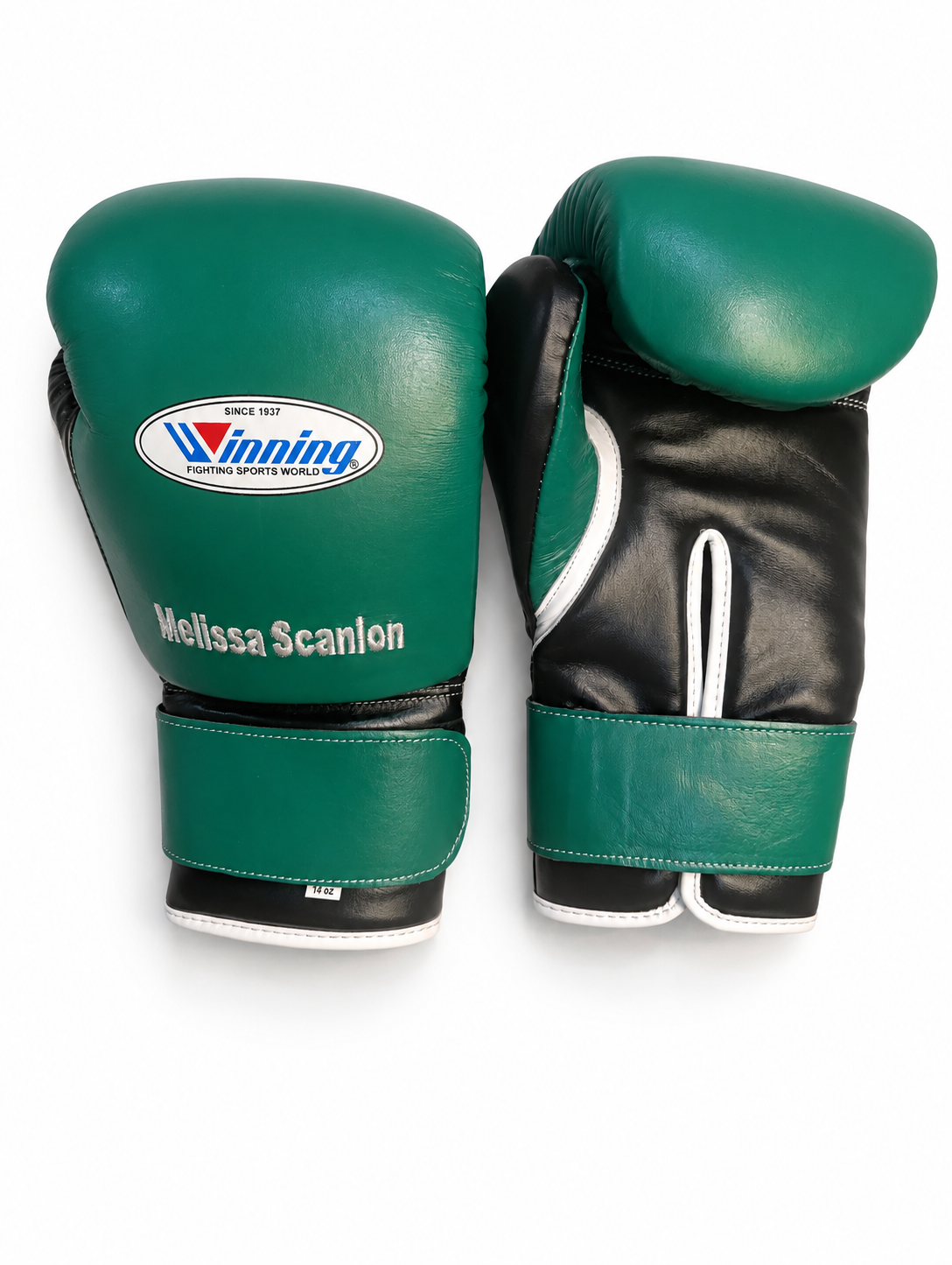 Winning Boxing Gloves Green/Black Velcro