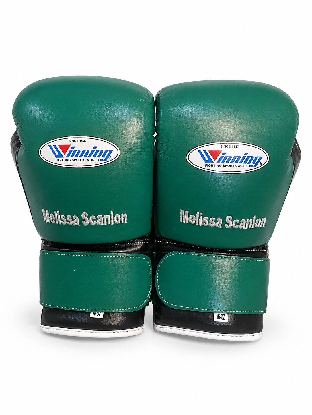 Winning Boxing Gloves Green/Black Velcro
