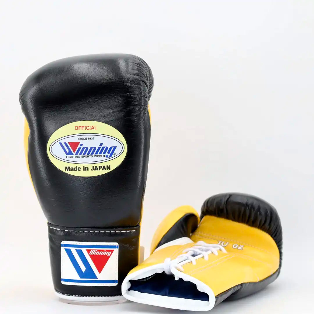 Winning Boxing Gloves Black/Yellow Custom