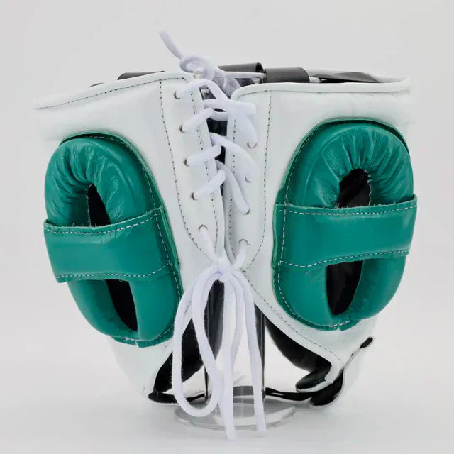 Winning Boxing Headguard White/Green Custom