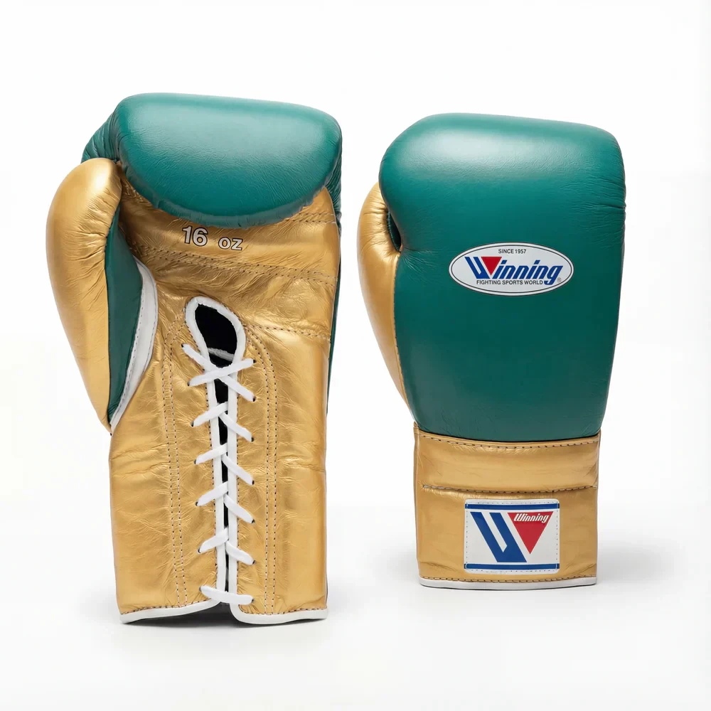 Winning Boxing Gloves Forest-Green/Gold Custom