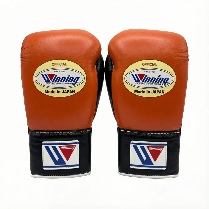 Winning Boxing Gloves Orange/Black Lace up
