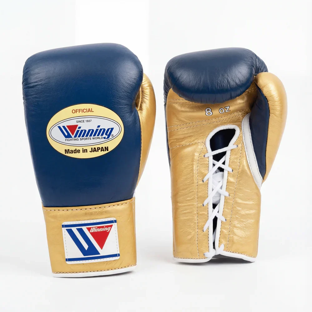 Winning Boxing Gloves Navy-Blue/Gold Custom Made