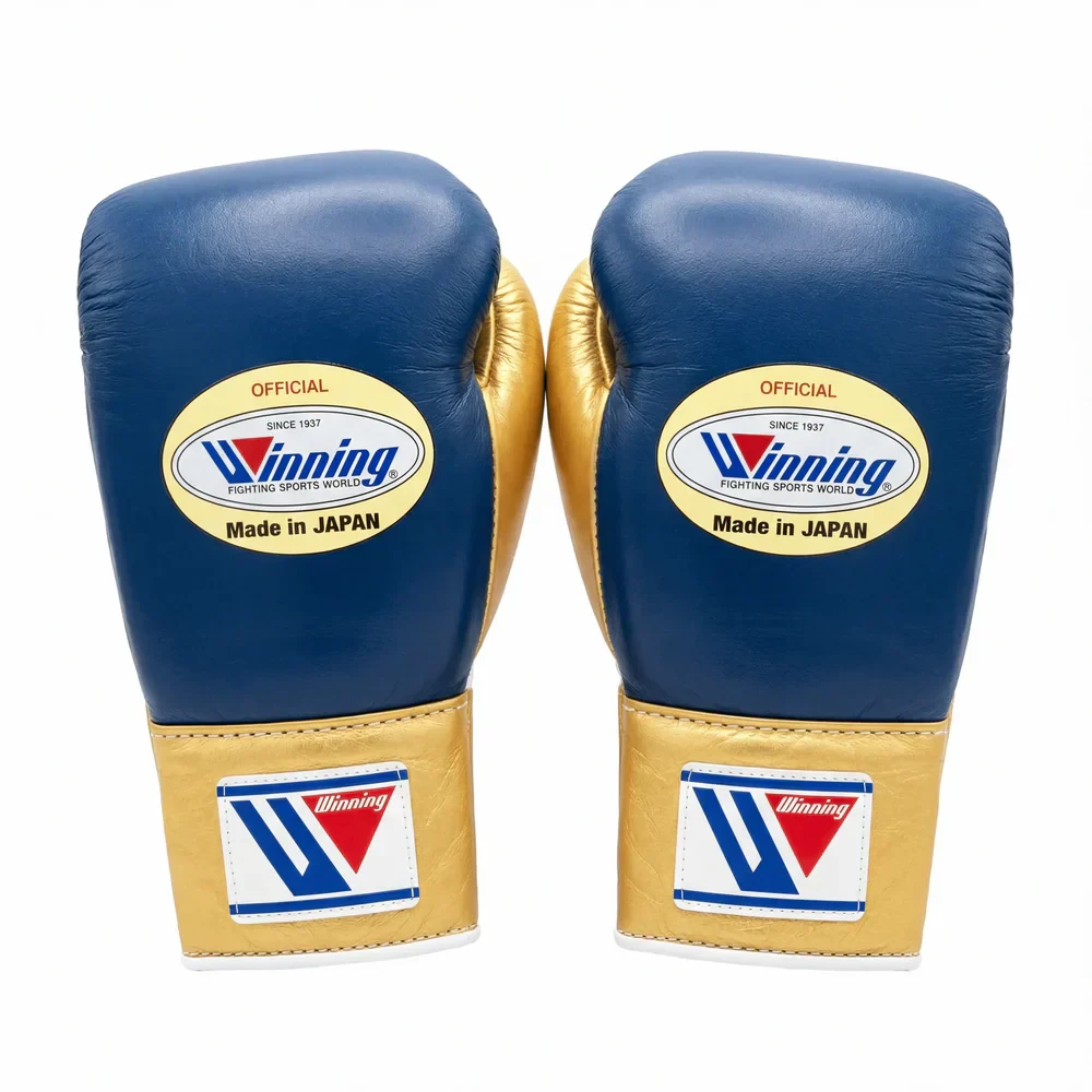 Winning Boxing Gloves Navy-Blue/Gold Custom Made