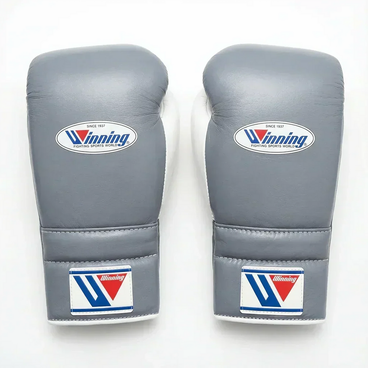 Winning Boxing Gloves Grey/Black/White Lace-Up