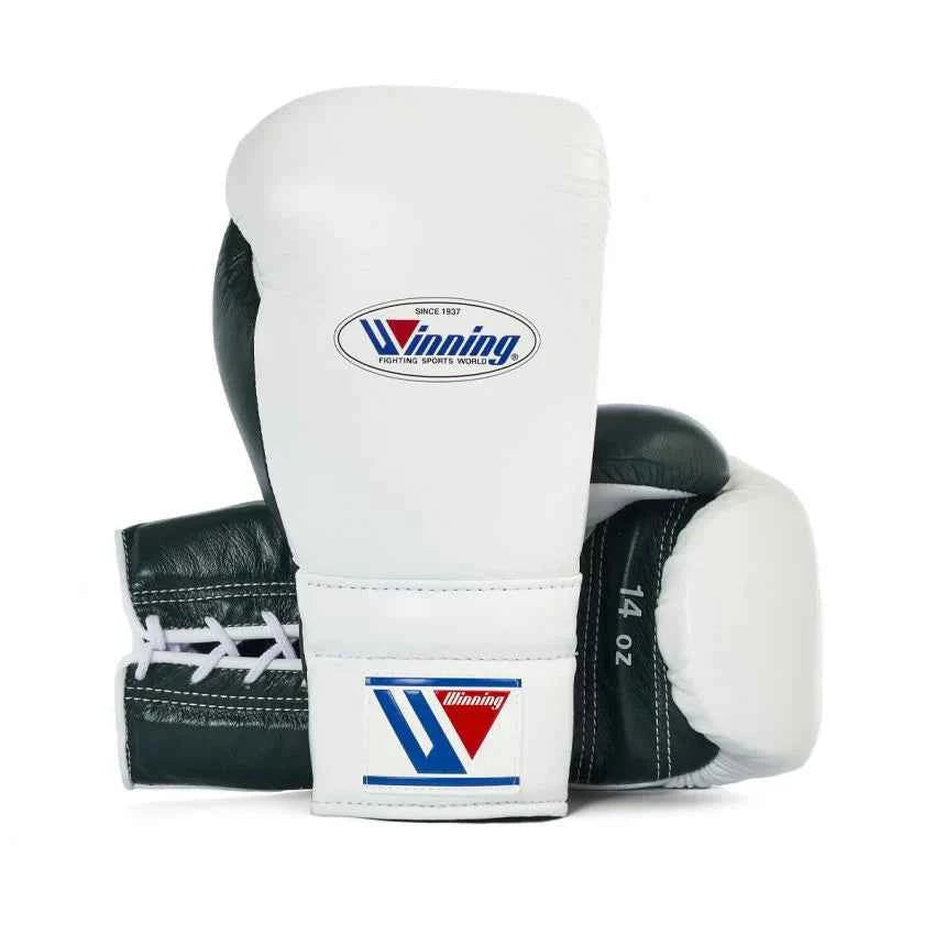 Winning Boxing Gloves White/Green Sparring