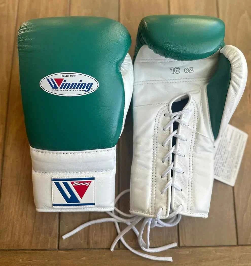 Winning Boxing Gloves Green/White Sparring