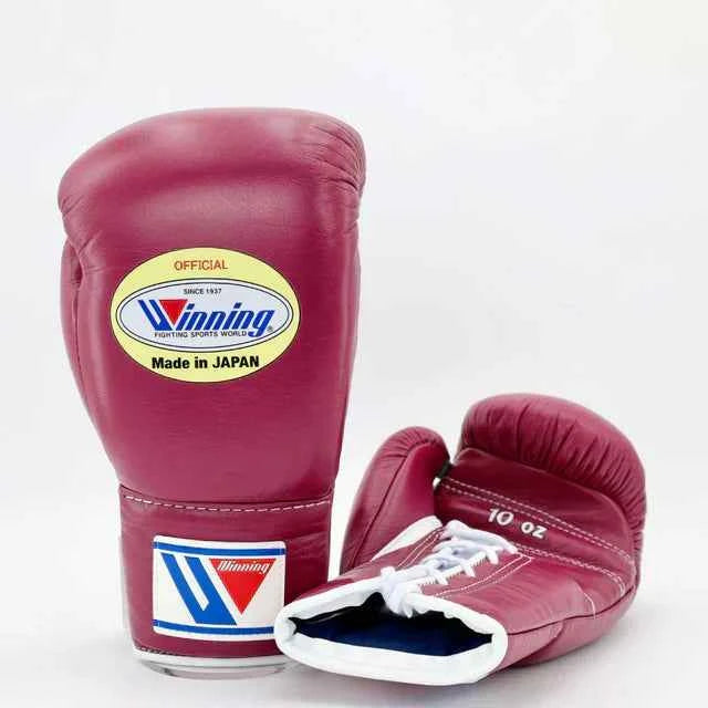 Winning Boxing Gloves Wine Red Lace-Up