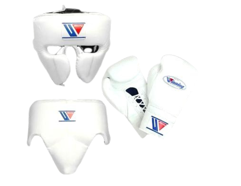 Winning Boxing Set White Leather