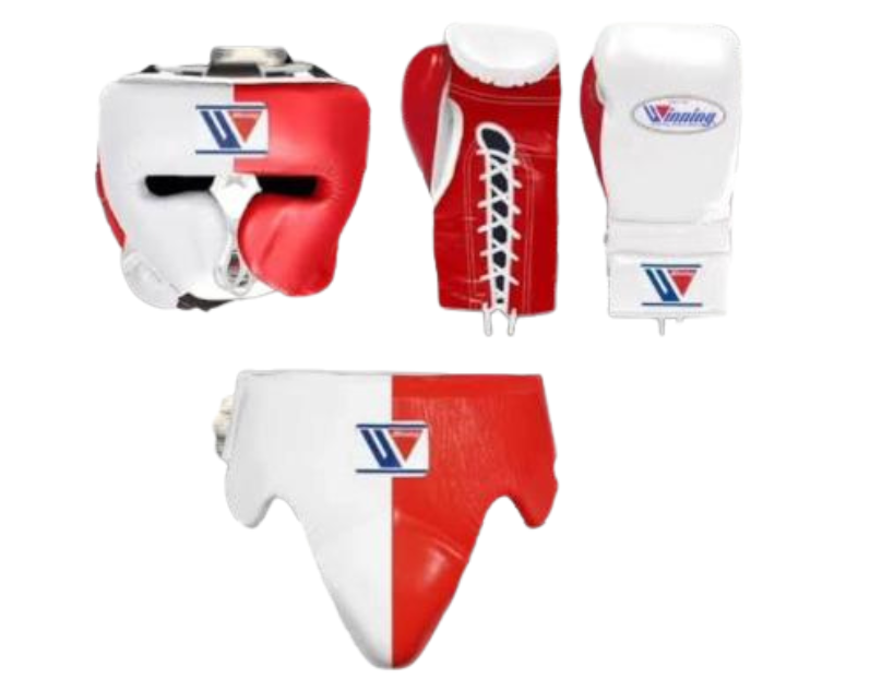 Winning Boxing Set White/Red Leather