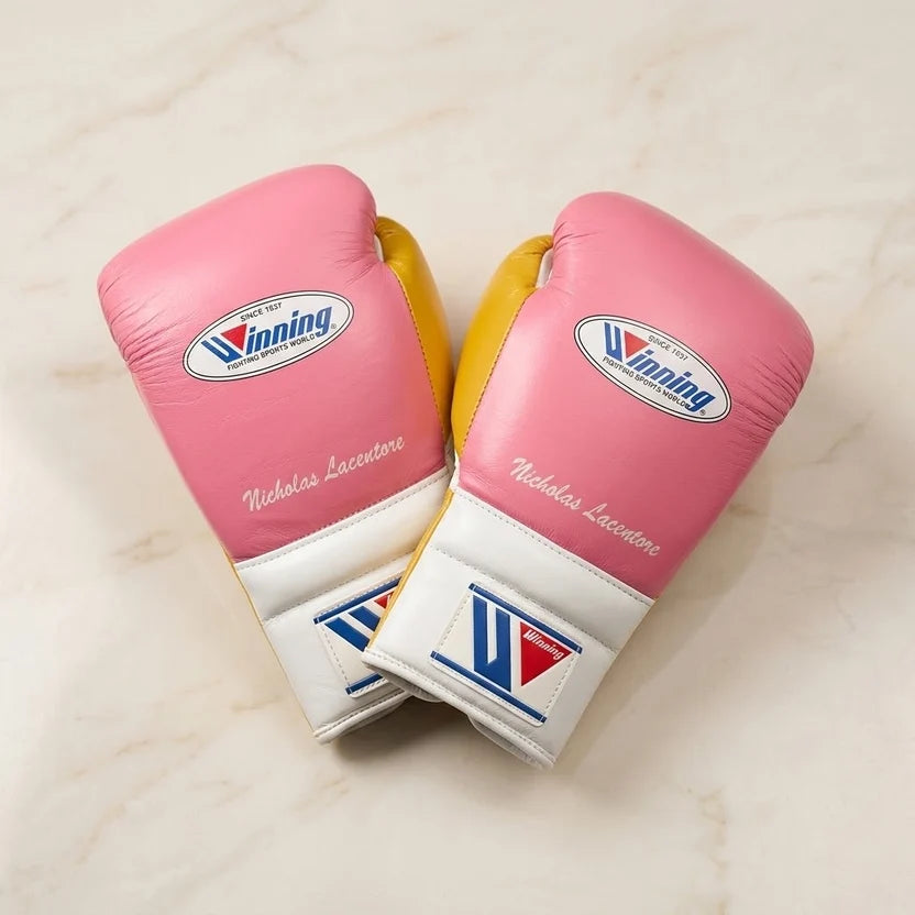 Winning Boxing Set Yellow/Pink/ White Leather