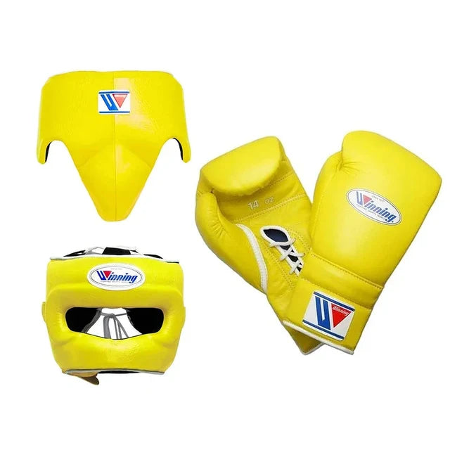 Winning Boxing Set Yellow/White Leather