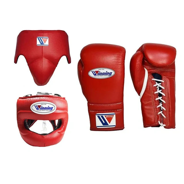 Winning Boxing Set Red/White Leather