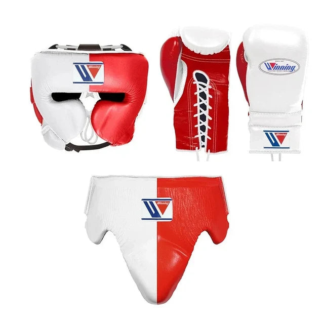 Winning Boxing Set White/Red Leather