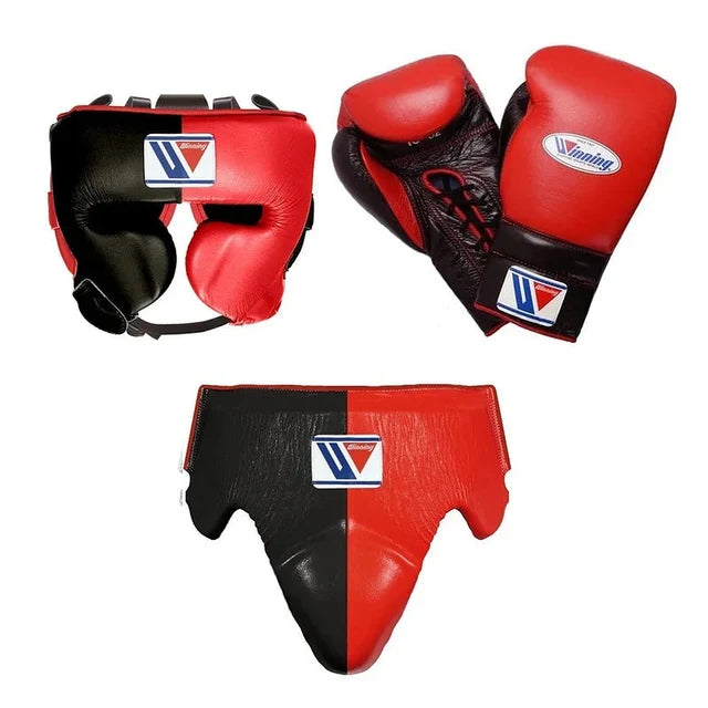 Winning Boxing Set Black/Red Leather