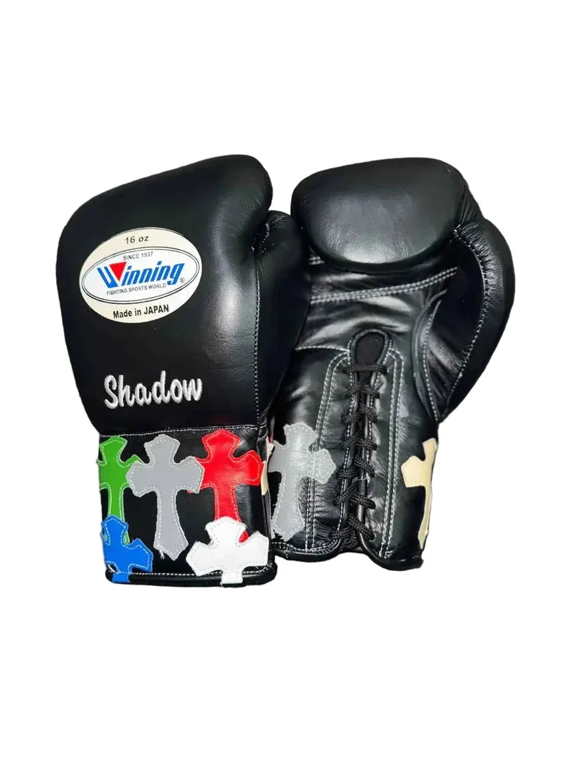 Winning Boxing Gloves Black Lace up