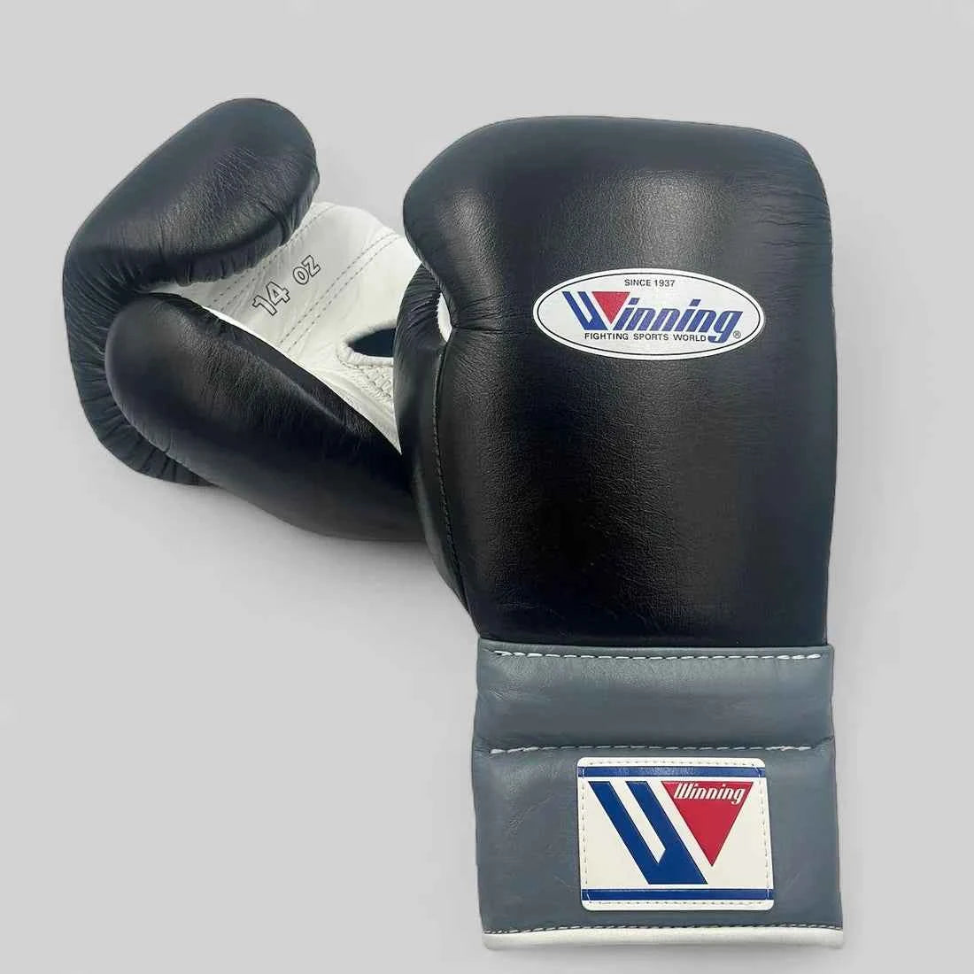 Winning Boxing Gloves Black/White/Grey Lace-Up