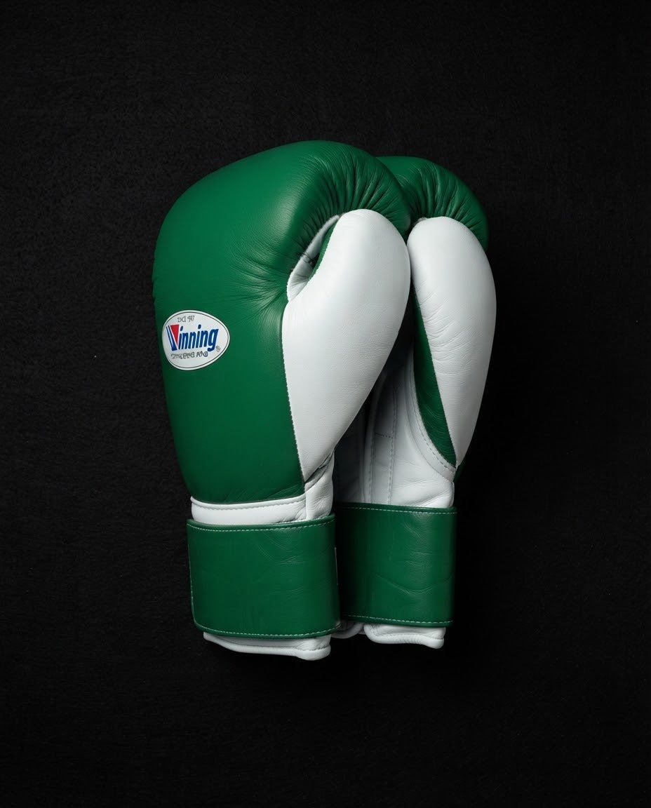 Winning Boxing Gloves Green/White Velcro