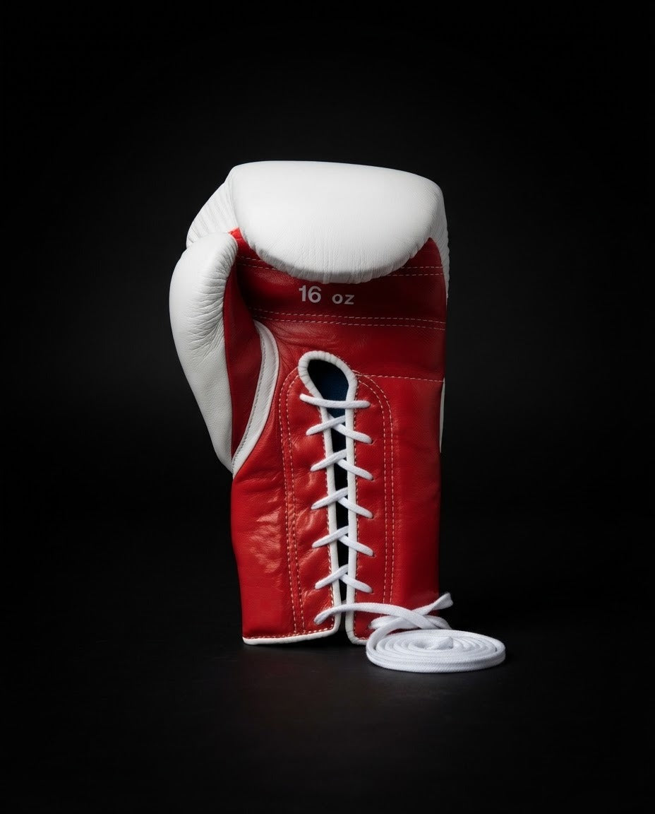 Winning Boxing Gloves White/Red Lace-Up