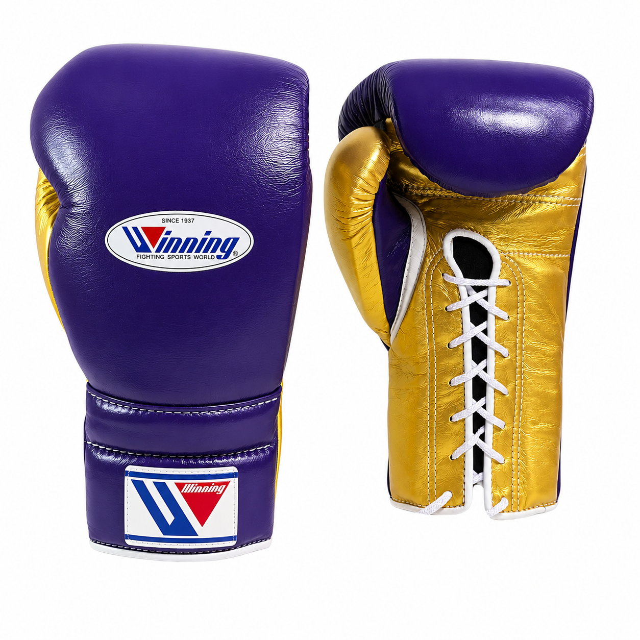 Winning Boxing Gloves Purple/GoldLace-Up