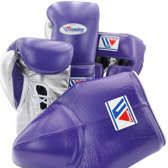 Winning Boxing Set Purple/Silver Leather