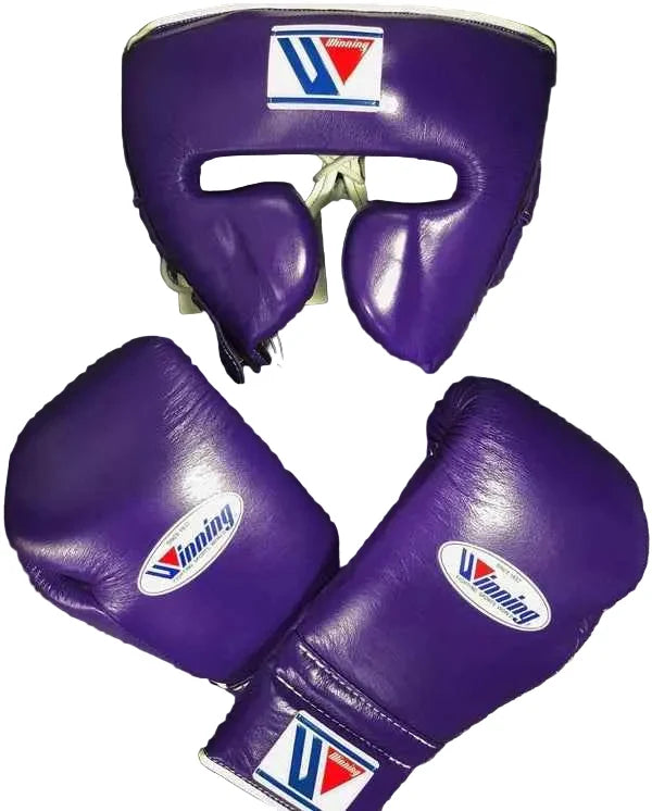 Winning Boxing Set Purple/White Leather